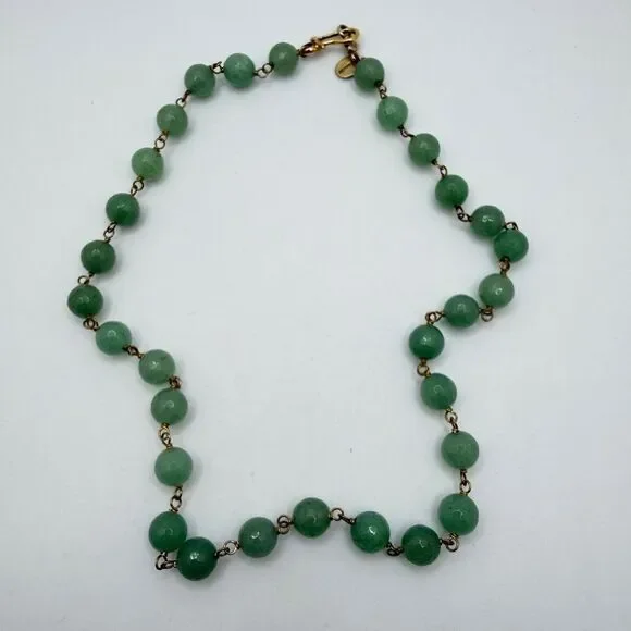 16" Chan Luu faceted 8mm, jadeite jade and gold over sterling silver necklace! - Picture 4 of 14